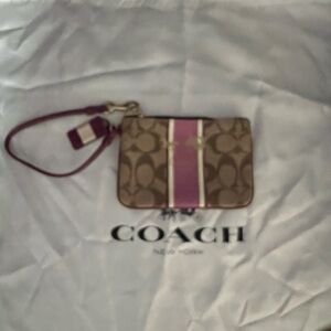 Coach Brown and Pink Wristlet